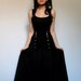 Wide Leg Culottes Vintage 80s Black Pants Pleated L