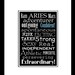 BOGO - Subway Art Sign Aries Zodiac Typography Art Print 5x7 in an 8x10 mat
