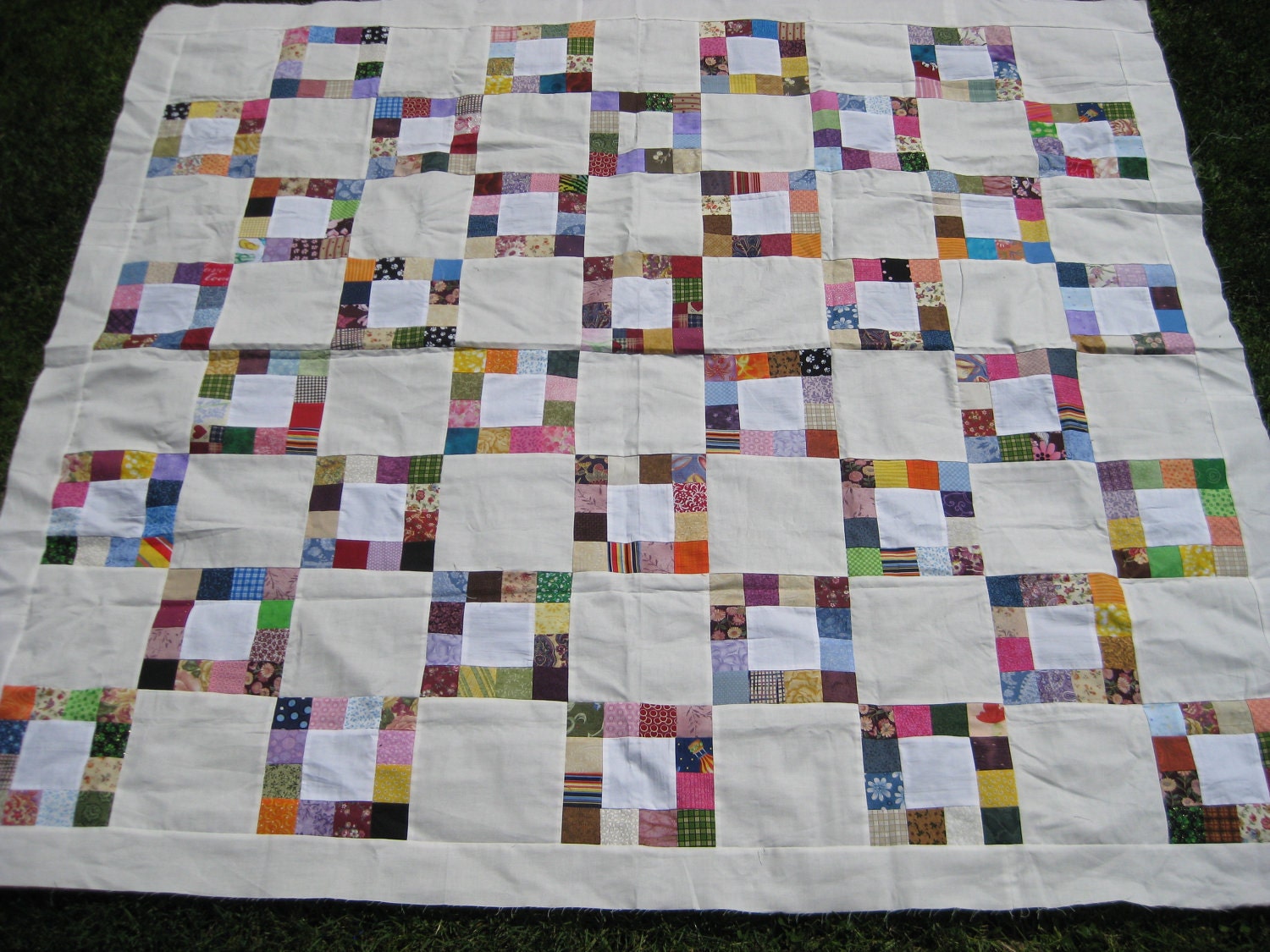 Quilt Top -Colorful Scrappy Blocks