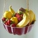 Spring Splendor Summer Squash Yellow Hanging Fresh Fruit - Vegetables - Decrotive Basket - Planter - UpCycled ReCycled Tin Bundt Cake Pan - April Showers - May Flowers