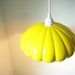 RESERVED for Optryo - Ceramic Spring Daisy Lamp Sunshine Yellow Ribbed Bowl Hanging Pendant Lighting Fixture
