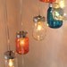 Red, White, Blue Mason Jar Lighting Chandelier Cascading Carousel Hanging Light - Rustic Industrial Eco Friendly Original BootsNGus Design