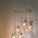 Valentines Day Heart Shaped Mason Jar Chandelier Light - Romantic Wedding Swag Lighting Fixture - Rustic Industrial BootsNGus Lamp Design