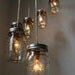 Spiral Carousel Mason Jar Chandelier - Mason Jar Lighting - Swag Lamp Handcrafted Upcycled BootsNGus Hanging Pendant Light Fixture