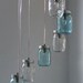 Waterfall Splash Mason Jar Chandelier - Cascading Spiral - Modern Industrial Swag - Handcrafted Upcycled BootsNGus Hanging Lighting Fixture