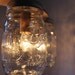 WAGON WHEEL Mason Jar Chandelier - Mason Jar Light - Industiral Swag - Handcrafted Upcycled BootsNGus Hanging Pendant Lighting Fixture