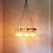 WAGON WHEEL Mason Jar Chandelier - Mason Jar Light - Industrial Swag - Handcrafted Upcycled BootsNGus Hanging Pendant Lighting Fixture