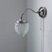 Sparkling Winters Ice  - Stainless Steel Gooseneck Wall Sconce - Oak Tree Acorn Textured Shade - UpCycled BootsNGus Lighting Fixture