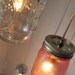 Pink Lemonade - Mason Jar Chandelier Hanging Light Fixture - Spiral Waterfall Rustic Mason Jar Wedding Lighting - BootsNGus Lamp Design