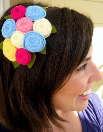 DARLING Wool Felt Rosettes Headband