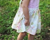 Girls Gingham Dress Daisy Trim Upcycled linens