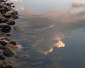 Fine Art Photography Print, Photo, Serene Cloud Reflection in Water with Ripple, 8x8