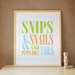 Kids Art Print, Children Art, Decor for Baby Nursery, Kids and Children Rooms. 16x20 Snips and Snail Print - Green/Orange