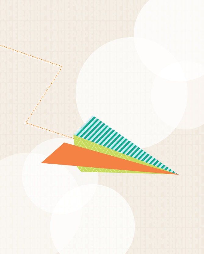 Children Art, Decor for Baby Nursery, Kids and Children Rooms. 16x20 Paper Airplane