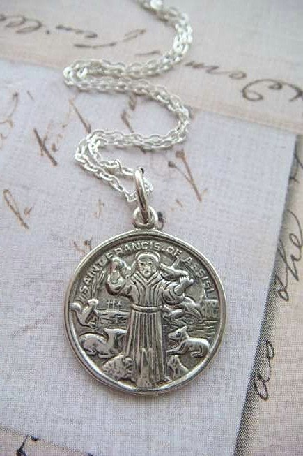 ST. FRANCIS Medal - Sterling Silver Charm