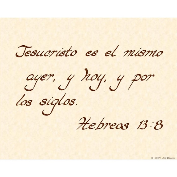 Items Similar To Hebreos 13:8 --- 8 X 10 Hand Written Calligraphy Art 