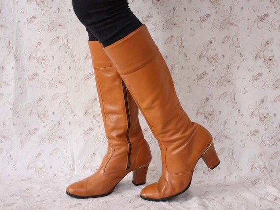 caramel colored knee high boots