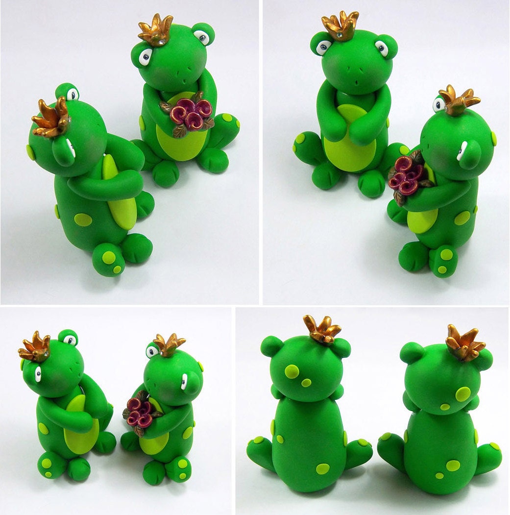 Frogs Couple, Custom Wedding Cake Topper, Personalized Figurines, Ready To Ship