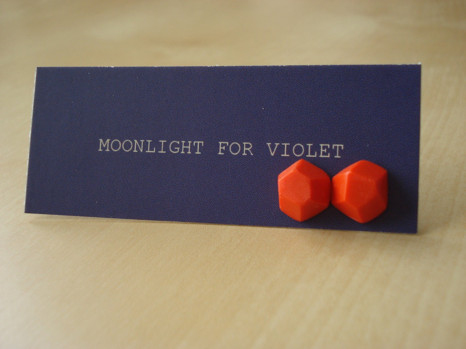 hot coral - gem-cut clay stud earrings img