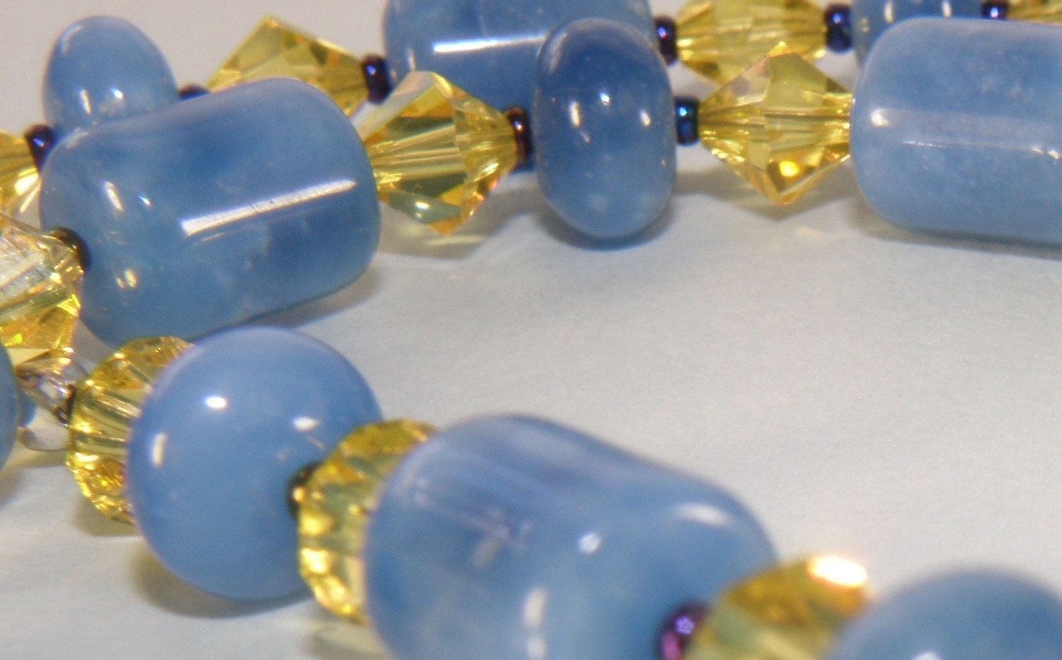 Victoria - Necklace Blue Quartz / Swarovski Crystals