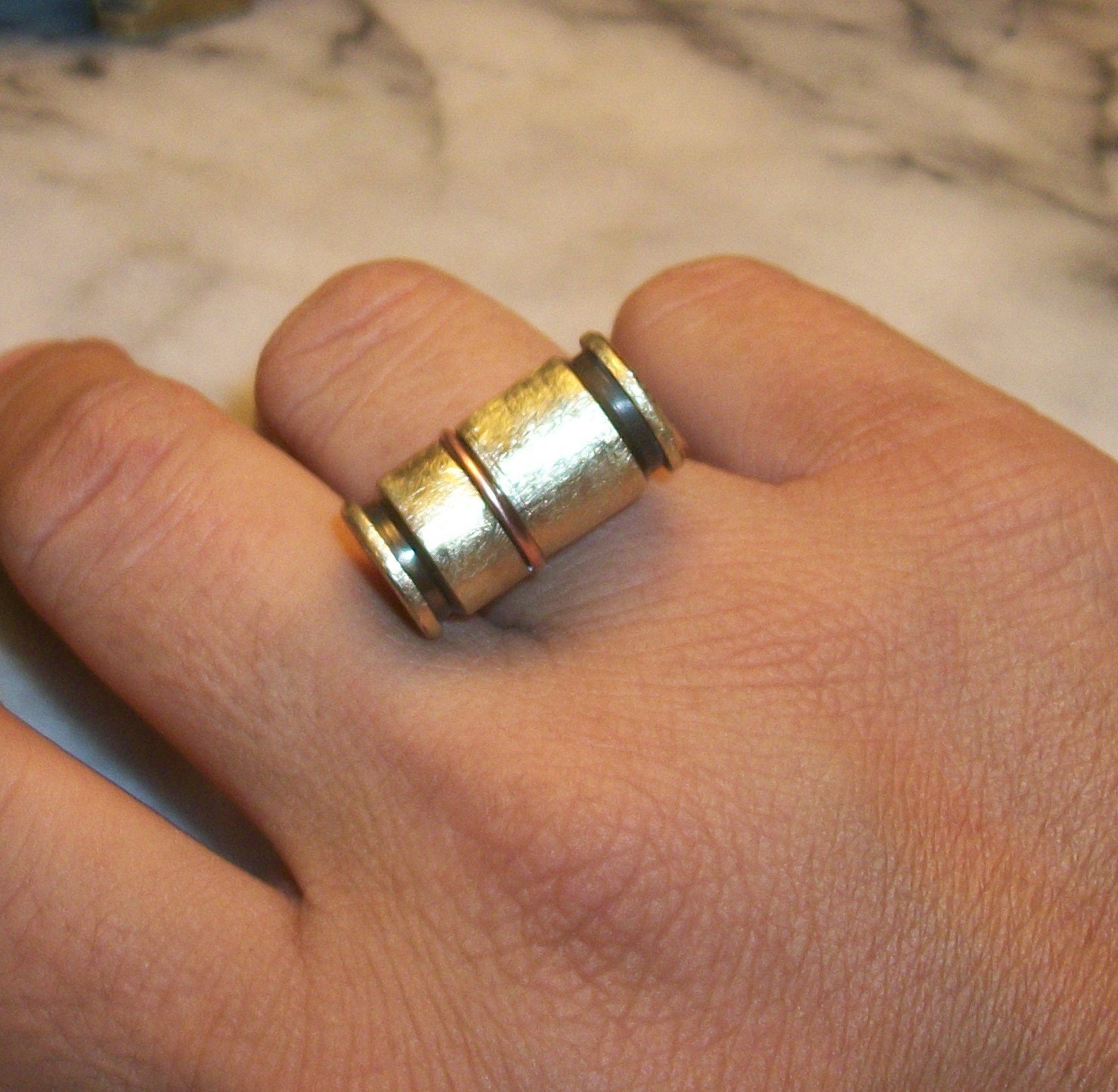 Barrel Bullet Casing Brass Poison Ring