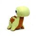 Eco Plush Brontosaurus in Pistachio Green with Rust Brown Accents Handmade with Upcycled, Recycled, & Eco Friendly Materials