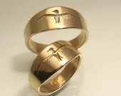 Taking flight Bird Ring, cut out in gold, Women's ring