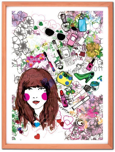 Floral Girl Fine Art A4 Print