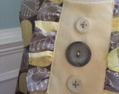 Yellow and Gray Big Button ruffle dress size 1 and ready to ship