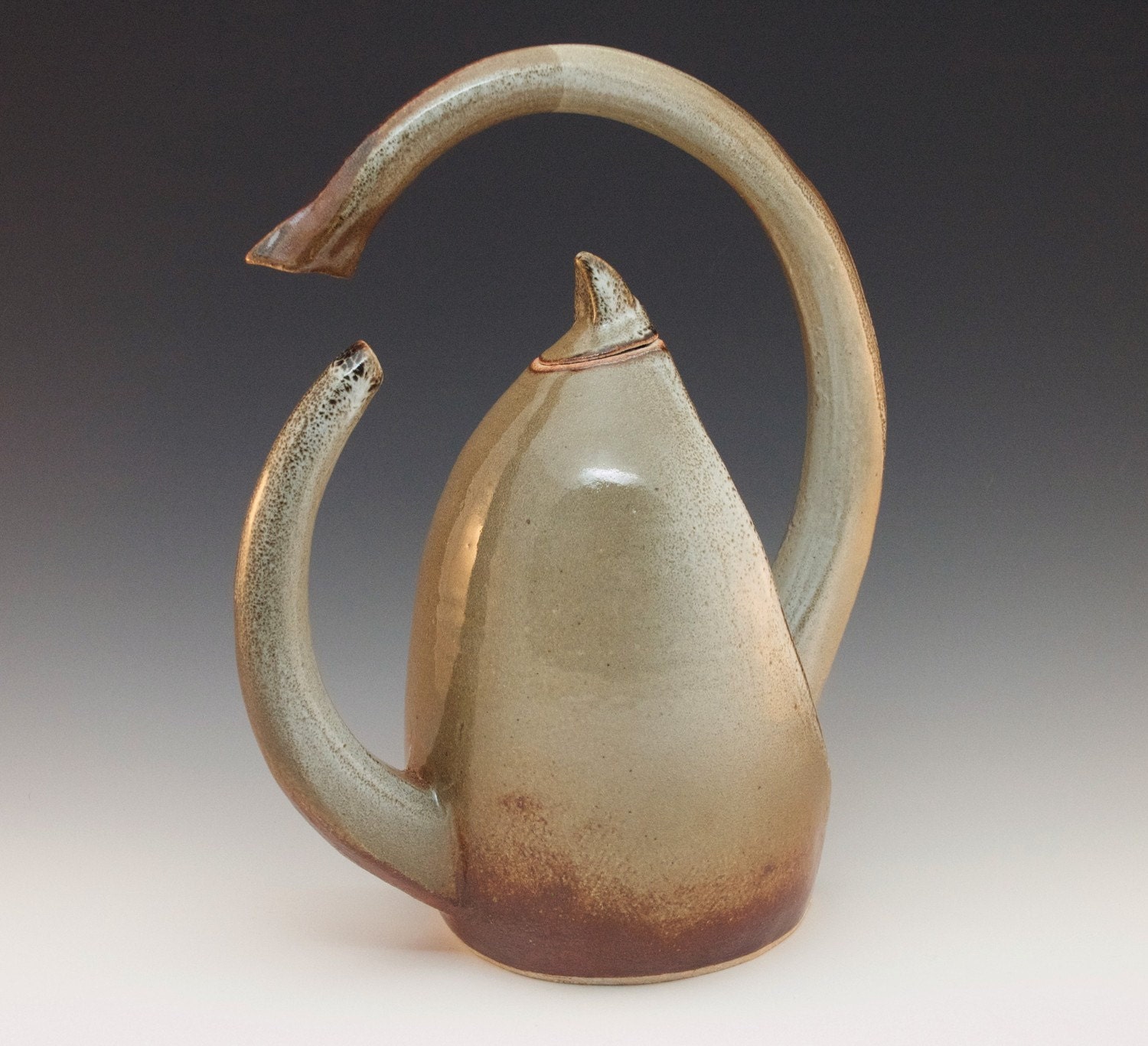 Faux Wood Fired Scorpion King Ceramic Teapot by Julie's Atelier