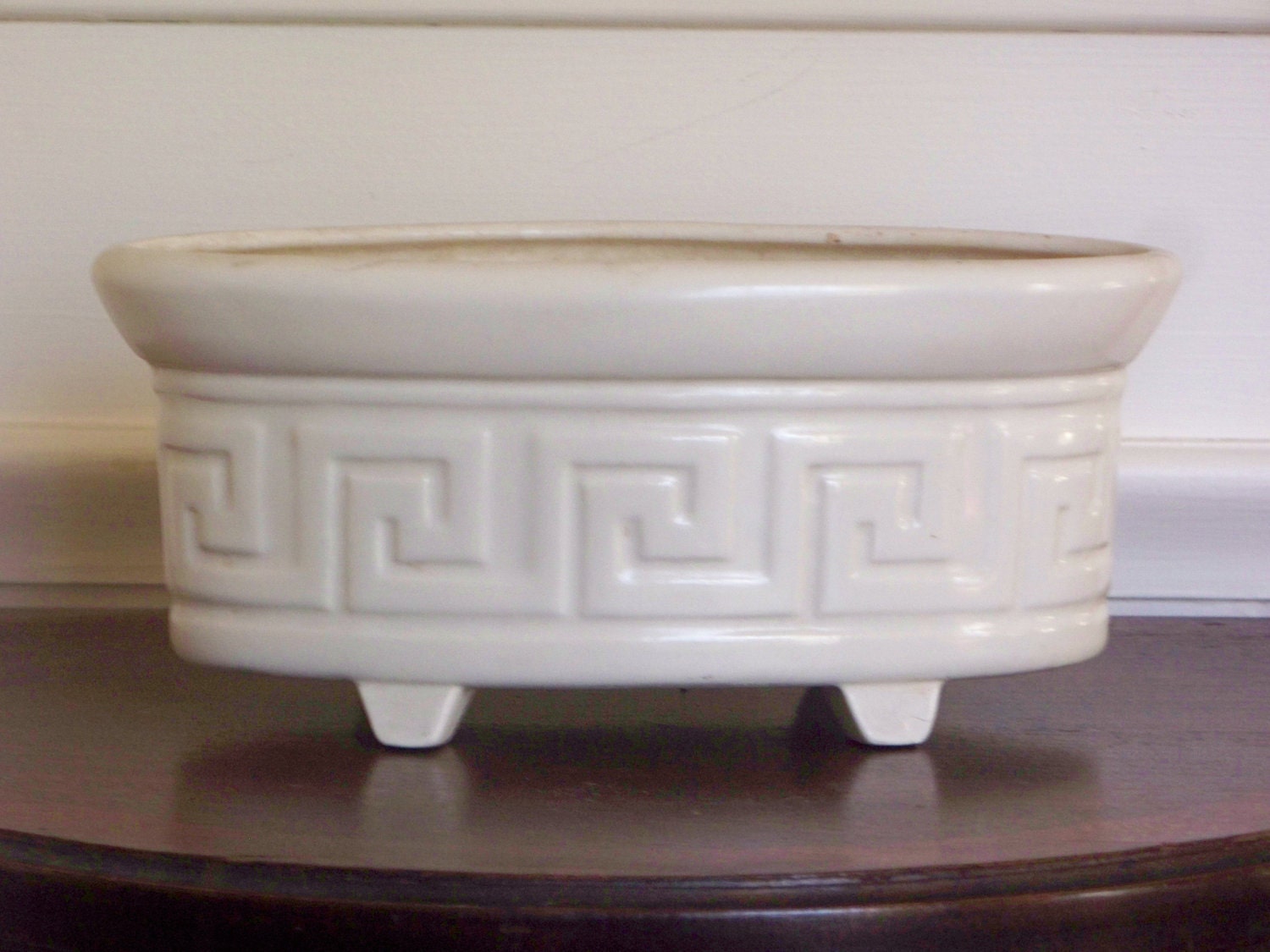 Vintage Red Wing Pottery Greek Key Planter