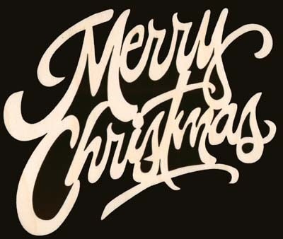 Merry Christmas Word 4 inches wide Natural Craft Wood Cutout 1567-4