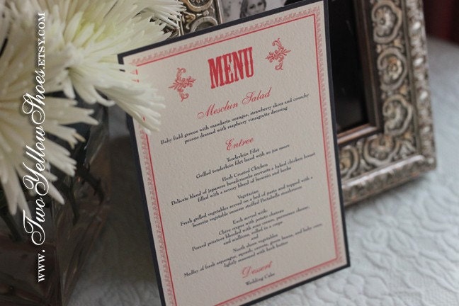 Digital Vintage Menu Template (in colors of choice)