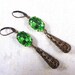Erin's Treasure Vintage Inspired Earrings with Peridot Glass Jewels