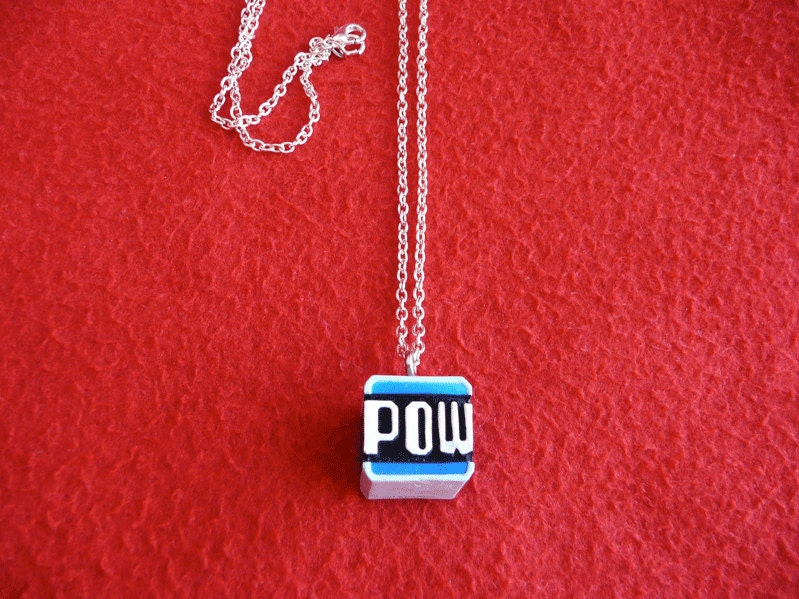 Super Mario 'POW Block' pendant necklace