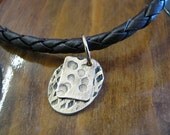Men's Braided Leather Necklace (Black or Brown) Brass Rect/Oval Free Shipping USA
