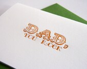 Father's Day card - Dad you rock - letterpress