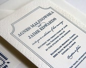 Letterpress Wedding Invitation Set - custom set - Arabesque