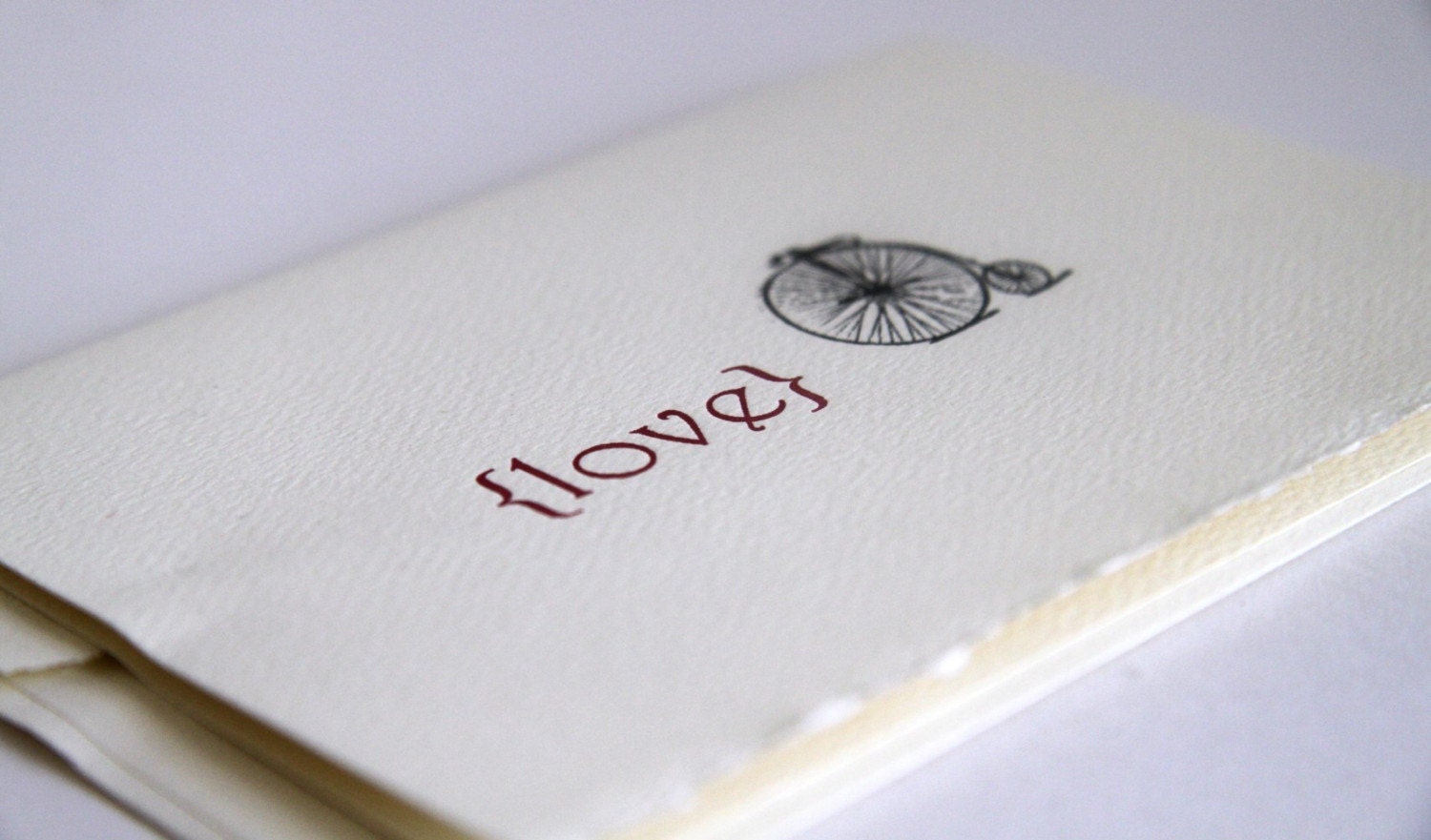 Love Bikes - Letterpress Printed greeting cards - blank inside