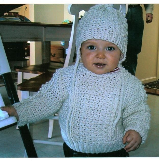 216 PDF  Unisex Toddler Fisherman  Cardigan Sweaters and Hats Crochet Pattern 2T 3T 4T
