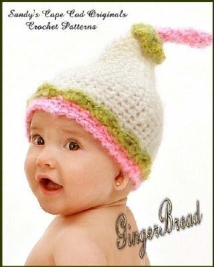Girls Tall Pixie Gnome Flower Hat PDF crochet pattern 304