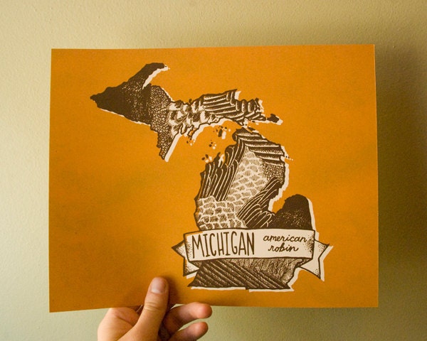 Michigan State Bird 8 x 10 Print