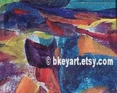 Disjointed Party - Matted Art Print from Acrylic Painting