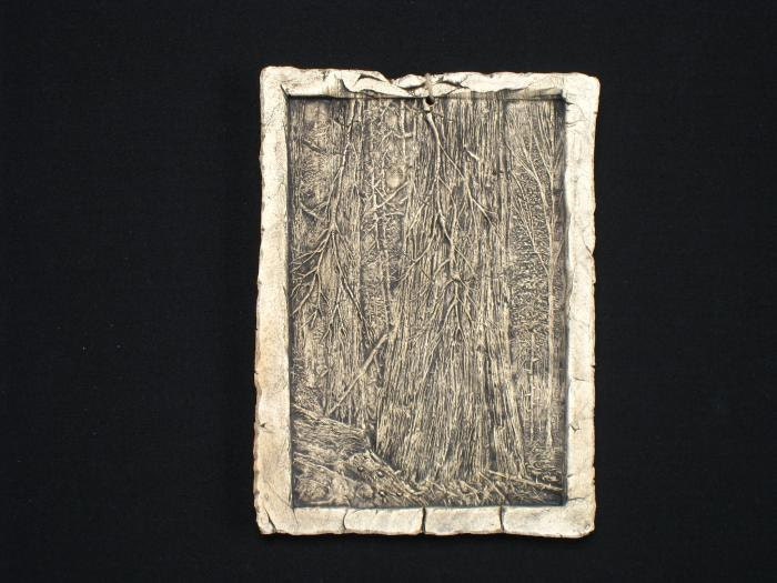 Tree and Branch  - Ceramic Pottery Porcelain Relief Tile