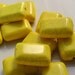 7 Dyed Magnesite Yellow 18x13mm Puffy Rectangle Beads ID