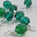 12 Czech Bead Dangles-Wire Wrapped Silver Plated Fire Polished 8mm Faceted Rounds Charm Dangle (12)