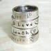 Live Love Laugh ...Ring - Handstamp Personalized Ring - available sizes 6,7,8