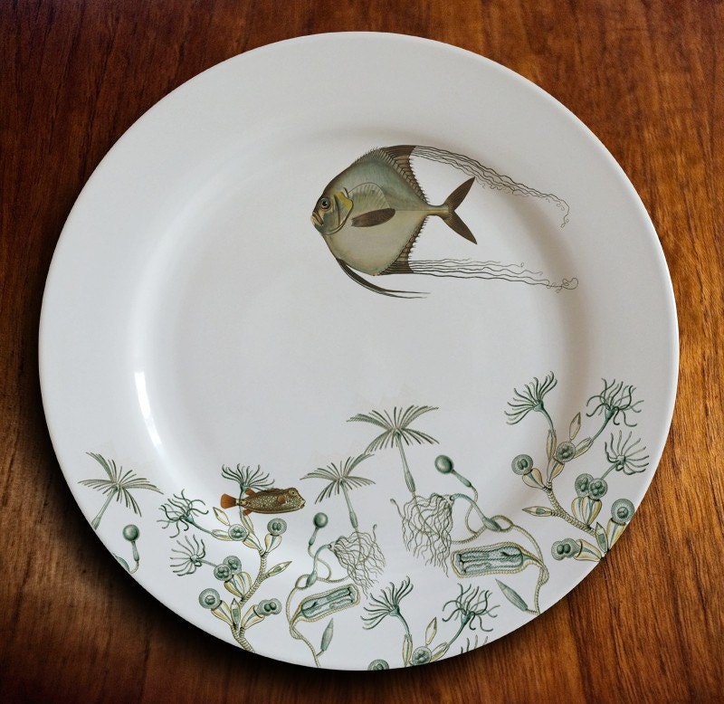 fishy fish Dinner Plate - "angelique" - MilestoneDecalArt