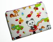 SALE - Rainbow panda zippered pouch