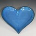 Heart  Plate /  Candy Dish /  Candle Tray in  Sky Blue Glaze / Valentine Heart / Handmade Stoneware Clay